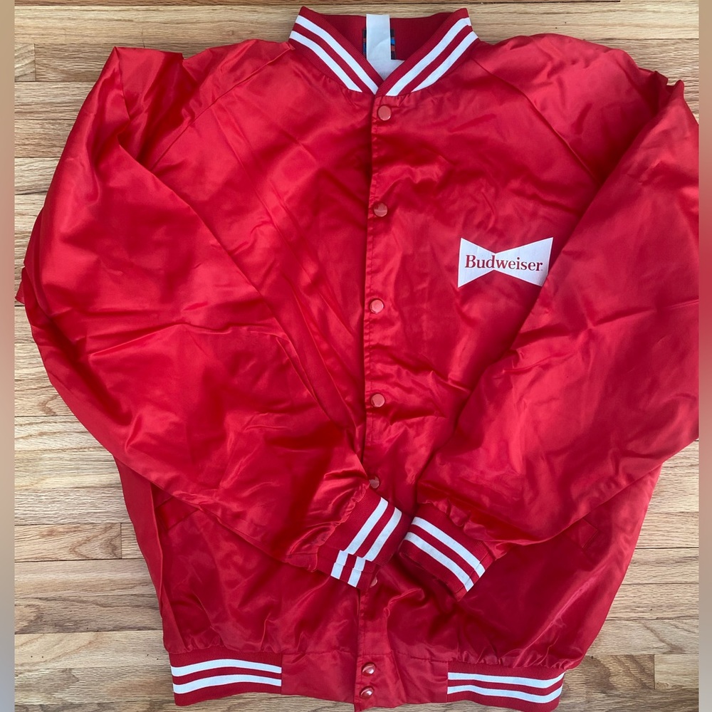 Vintage Budweiser Coaches Snap Jacket Large